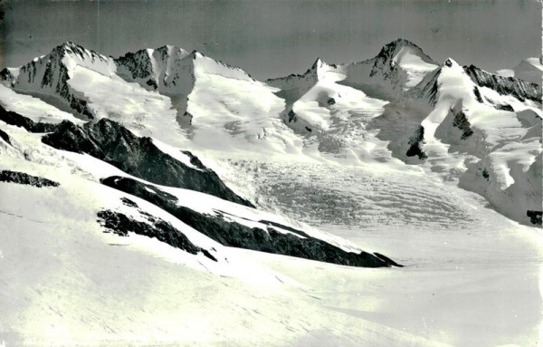 Gross und Hinter Fiescherhorn mit Kl. und Gr. Grünhorn  Vorderseite