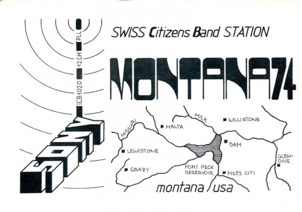 QSL- Karte, Montana 74, Näfels Vorderseite