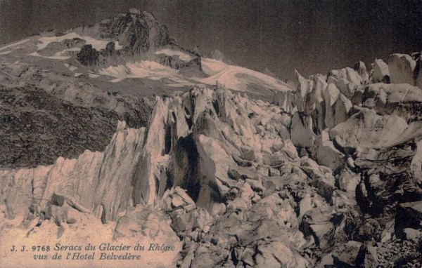 Seracs du Glacier du Rhone vus de l'Hotel Belvedère Vorderseite