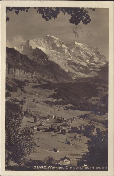 Wengen. Die Jungfrau (4166 m) Vorderseite