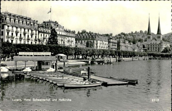 Luzern, Hotel Schweizerhof und Hofkirche Vorderseite