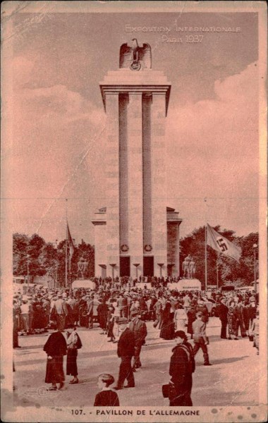 Paris, Weltausstellung 1937, Pavillon de l'allemagne de M. Speer Vorderseite