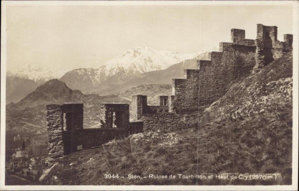 Sion, Ruines de Tourbillon et Haut de Cry Vorderseite