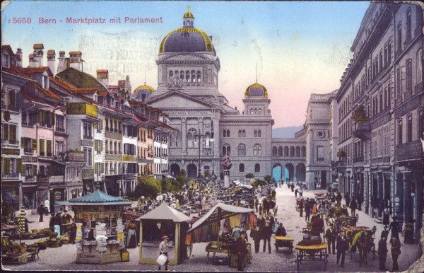 Bern - Marktplatz mit Parlament