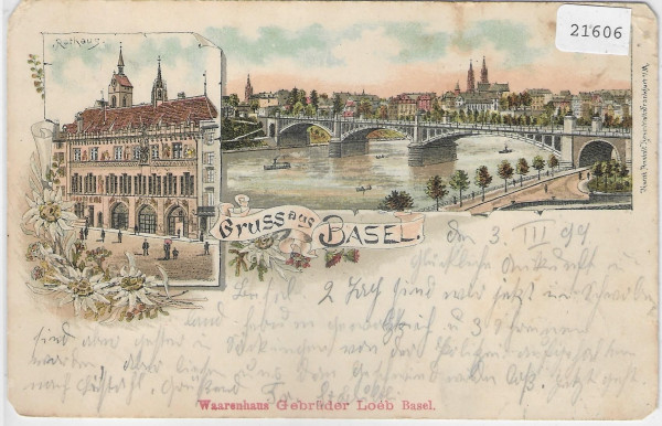 Gruss aus Basel - Litho 1899
