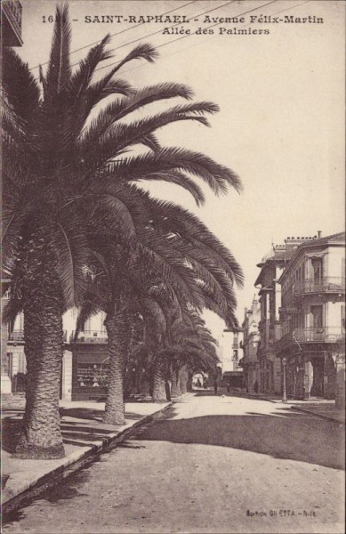 Saint Raphael - Avenue Félix-Martin, Allée des Palmiers